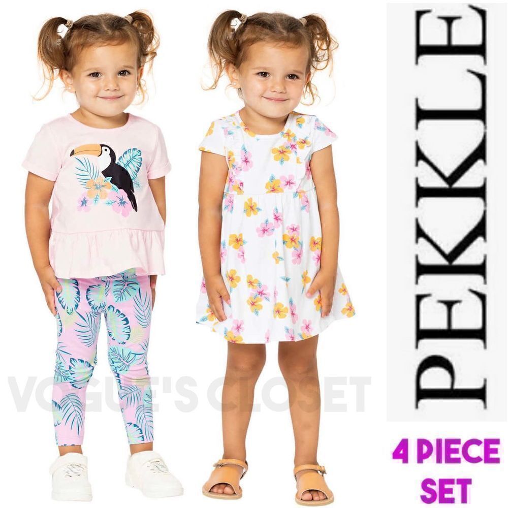 NEW! Pekkle Infant 4 Piece Set, Toucan Tropical- Sizes 12M, 18M & 24M available